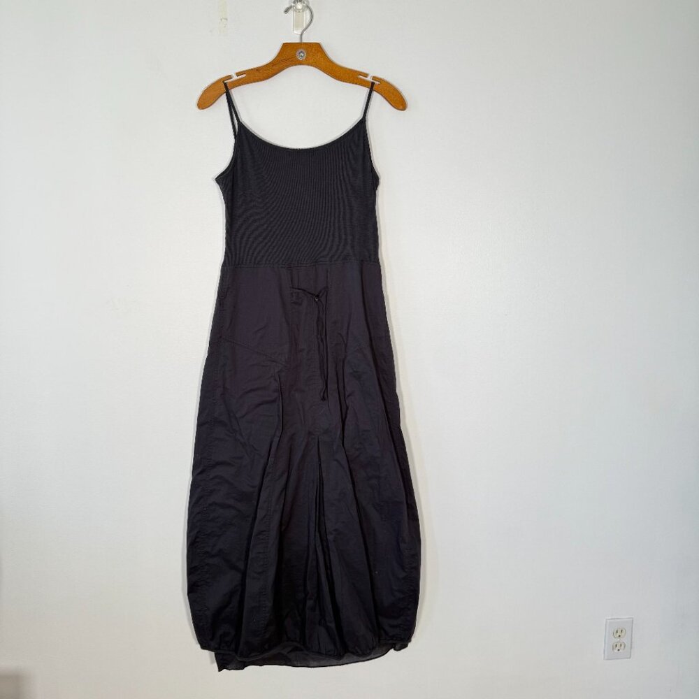 Sandwich 100% Cotton Mix Media Maxi Dress Charcoal Barrel Skirt M - Picture 2 of 13